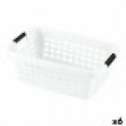 Кош за Мръсни Дрехи С дръжки Бял 50 L (6 броя) - Кутии, Органайзери и Други продукти за съхранение
