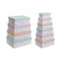 Комплект Кутии за Подреждане една върху друга DKD Home Decor Военен Картон (43,5 x 33,5 x 15,5 cm) - Кутии, Органайзери и Други продукти за съхранение