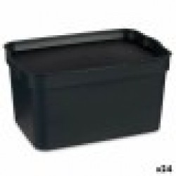 Кутия за Съхранение с Капак Антрацит Пластмаса 2,3 L 13,5 x 11 x 20 cm (24 броя) - Кутии, Органайзери и Други продукти за съхранение