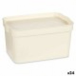 Кутия за Съхранение с Капак Сметана Пластмаса 2,3 L 13,5 x 11 x 20 cm (24 броя) - Кутии, Органайзери и Други продукти за съхранение