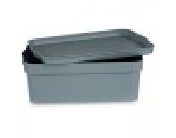 Кутия за Съхранение с Капак Сив Пластмаса 6 L (21,5 x 11 x 32 cm) (12 броя)