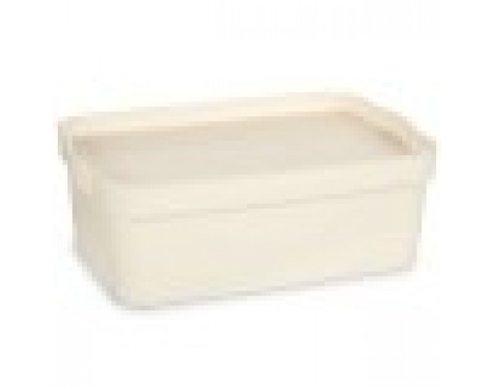 Кутия за Съхранение с Капак Сметана Пластмаса 6 L 21,5 x 11 x 31,5 cm (12 броя) Кутия за Съхранение с Капак Сметана Пластмаса 6 L 21,5 x 11 x 31,5 cm (12 броя)