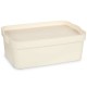 Кутия за Съхранение с Капак Сметана Пластмаса 6 L 21,5 x 11 x 31,5 cm (12 броя) Кутия за Съхранение с Капак Сметана Пластмаса 6 L 21,5 x 11 x 31,5 cm (12 броя)
