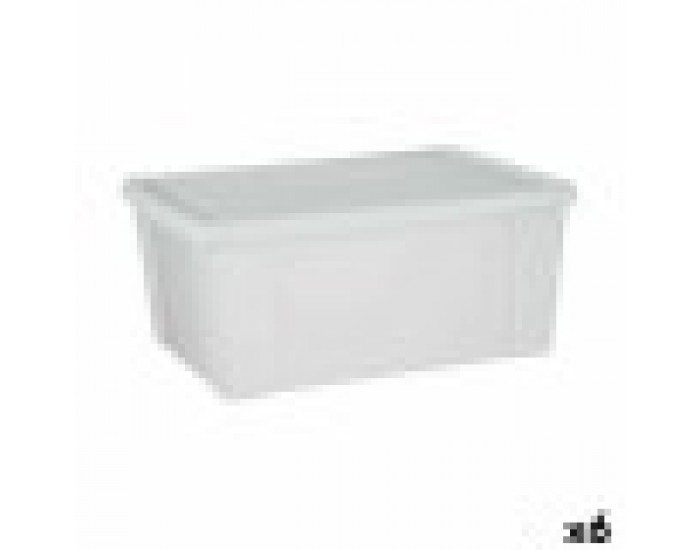 Кутия за Съхранение с Капак Stefanplast Elegance Бял Пластмаса 29 x 17 x 39 cm (6 броя)