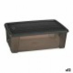 Кутия с капак Elegance Сив Пластмаса 5 L (19,5 x 11,5 x 33 cm) (12 броя) - Кутии, Органайзери и Други продукти за съхранение