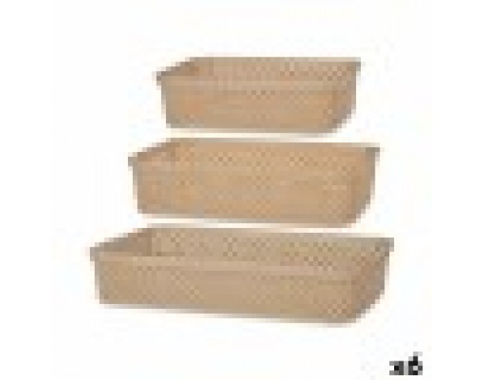 Комплект Тави органайзер Квадратен Бежов Пластмаса (6 броя)