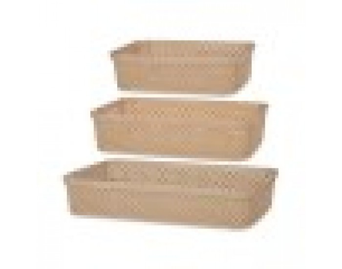 Комплект Тави органайзер Квадратен Бежов Пластмаса (6 броя)