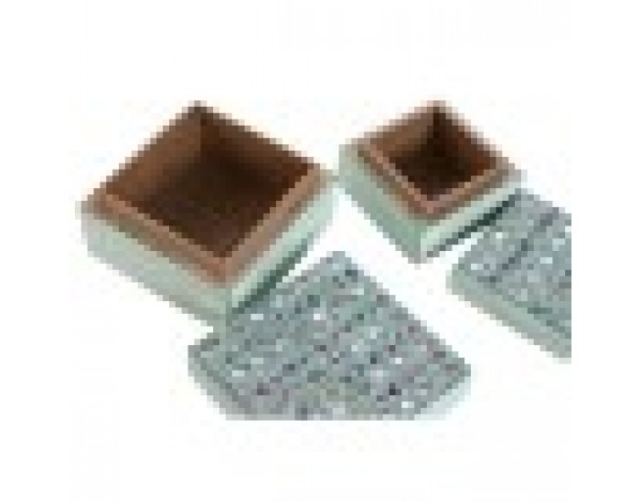 Кутия за бижута Home ESPRIT Многоцветен Дърво манго 10 x 10 x 6 cm (2 Части) (6 броя)