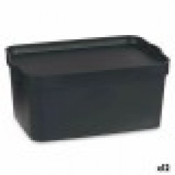 Кутия за Съхранение с Капак Антрацит Пластмаса 7,5 L 21 x 14,2 x 32 cm (12 броя) - Кутии, Органайзери и Други продукти за съхранение