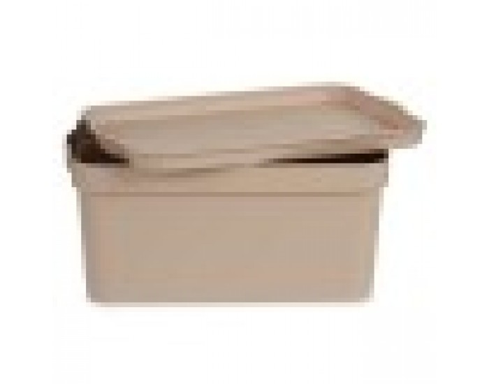 Кутия за Съхранение с Капак Бежов Пластмаса 7,5 L 21,5 x 14,5 x 32 cm (12 броя)