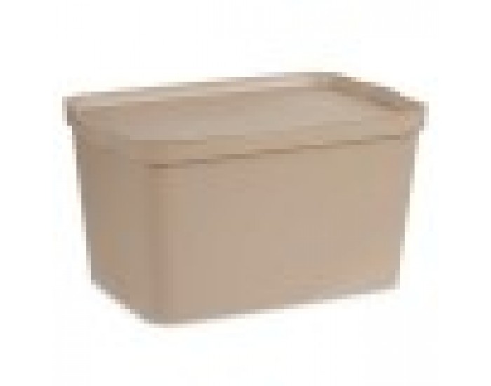 Кутия за Съхранение с Капак Бежов Пластмаса 24 L 29,3 x 24,5 x 45 cm (6 броя)