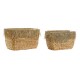 Игра на Кошници DKD Home Decor Кафяв Ресни (35 x 25 x 24 cm) (2 pcs) (40 x 30 x 26 cm)