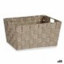 Многофункционална Кошница Кафяв Плат 5 L 30,4 x 14 x 20 cm (18 броя) - Кутии, Органайзери и Други продукти за съхранение