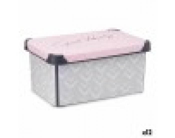 Кутия за Съхранение с Капак Vibes Сив Розов Пластмаса 10 L (22,7 x 16,5 x 34,5 cm) (12 броя)