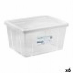 Кутия за Съхранение с Капак Tontarelli Linea box 29 L 47 x 36 x 24,5 cm (6 броя) - Кутии, Органайзери и Други продукти за съхранение