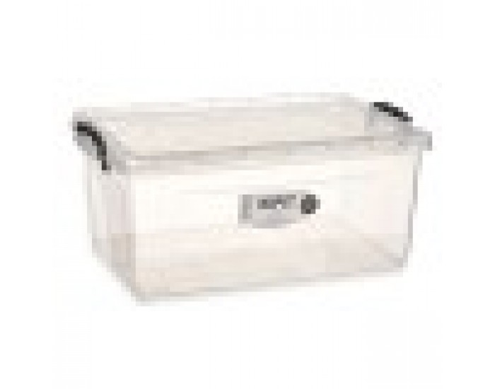 Кутия за Съхранение с Капак Прозрачен Пластмаса 22 L 32 x 20,5 x 50 cm (6 броя)