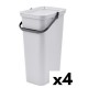 Кошче за Рециклирани Отпадъци Tontarelli Moda 38 L Бял (4 броя)