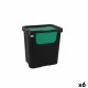 Кошче за Рециклирани Отпадъци Tontarelli Moda double Зелен (6 броя) 24 L