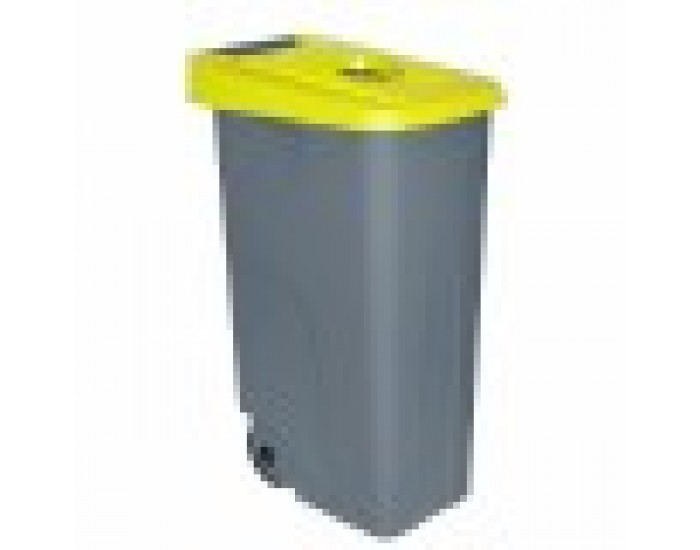 Кош за Боклук с Колела Denox 85 L Жълт 58 x 41 x 76 cm