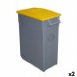 Кошче за Рециклирани Отпадъци Denox 65 L Жълт (2 броя) - Кутии, Органайзери и Други продукти за съхранение