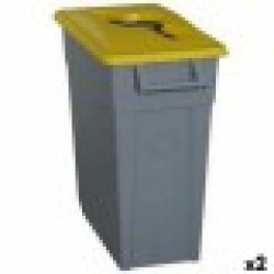 Кошче за Рециклирани Отпадъци Denox 65 L Жълт (2 броя) - Кутии, Органайзери и Други продукти за съхранение