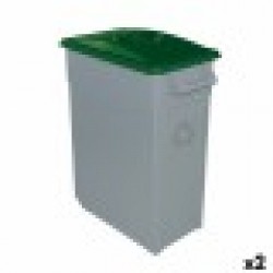 Кошче за Рециклирани Отпадъци Denox 65 L Зелен (2 броя) - Кутии, Органайзери и Други продукти за съхранение