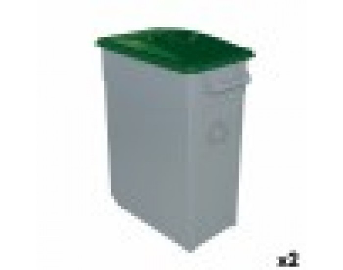 Кошче за Рециклирани Отпадъци Denox 65 L Зелен (2 броя)