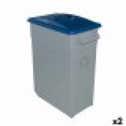 Кошче за Рециклирани Отпадъци Denox 65 L Син (2 броя) - Кутии, Органайзери и Други продукти за съхранение