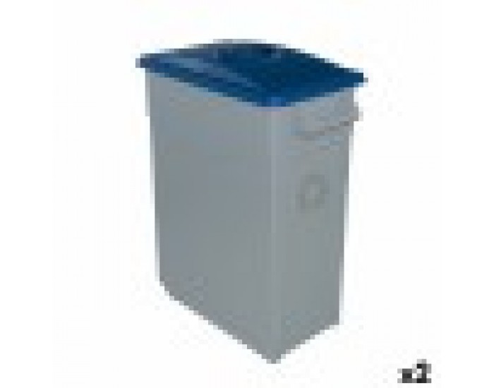 Кошче за Рециклирани Отпадъци Denox 65 L Син (2 броя) Кошче за Рециклирани Отпадъци Denox 65 L Син (2 броя)