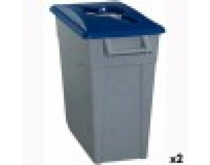 Кошче за Рециклирани Отпадъци Denox 65 L Син (2 броя) Кошче за Рециклирани Отпадъци Denox 65 L Син (2 броя)
