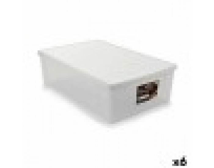 Кутия за Съхранение с Капак Stefanplast Elegance Бял Пластмаса 38,5 x 17 x 59,5 cm (6 броя)