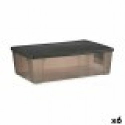 Кутия за Съхранение с Капак Stefanplast Elegance Сив Пластмаса 30 L 38,5 x 17 x 59,5 cm (6 броя) - Кутии, Органайзери и Други продукти за съхранение