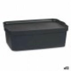 Кутия за Съхранение с Капак Антрацит Пластмаса 14 L 29,5 x 14,3 x 45 cm (12 броя) - Кутии, Органайзери и Други продукти за съхранение