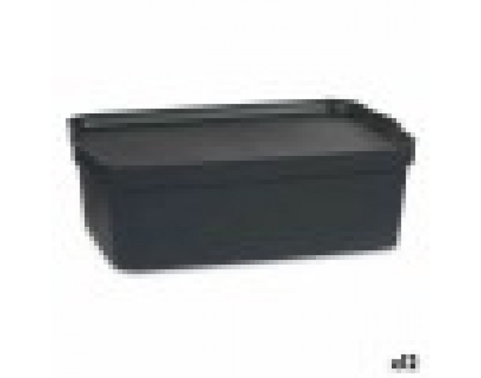 Кутия за Съхранение с Капак Антрацит Пластмаса 14 L 29,5 x 14,3 x 45 cm (12 броя)