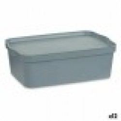 Кутия за Съхранение с Капак Сив Пластмаса 14 L 29,5 x 14,3 x 45 cm (12 броя) - Кутии, Органайзери и Други продукти за съхранение