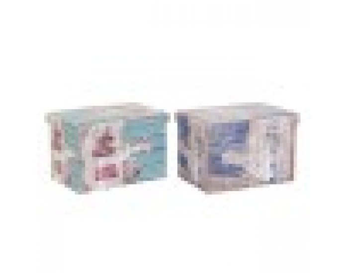 Многофункционална Кутия DKD Home Decor Полиуретан Многоцветен Картон Средиземноморско (59 x 40 x 40 cm) (2 броя)