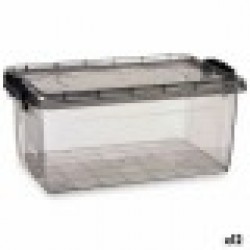 Кутия за Съхранение с Капак Антрацит Пластмаса 13,7 L 27,5 x 18 x 42,5 cm (12 броя) - Кутии, Органайзери и Други продукти за съхранение