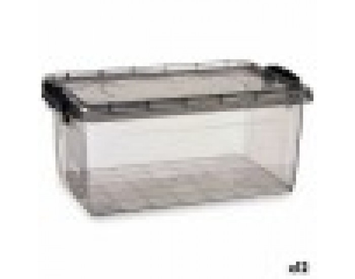 Кутия за Съхранение с Капак Антрацит Пластмаса 13,7 L 27,5 x 18 x 42,5 cm (12 броя)