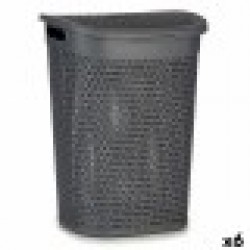 Кош за Пране Антрацит Пластмаса 60 L 43,5 x 57,5 x 34 cm (6 броя) - Кутии, Органайзери и Други продукти за съхранение