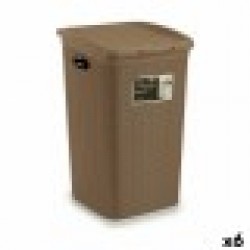 Кош за Пране Stefanplast Elegance Бежов Пластмаса 50 L 36,5 x 54,5 x 38 cm (6 броя) - Кутии, Органайзери и Други продукти за съхранение