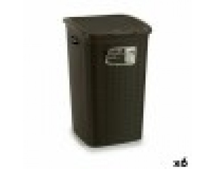 Кош за Пране Stefanplast Elegance Кафяв Пластмаса 50 L 36,5 x 54,5 x 38 cm (6 броя)