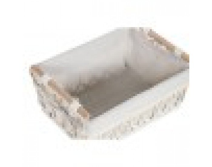 Кош за Мръсни Дрехи Home ESPRIT Бял Естествен Метал Shabby Chic 42 x 32 x 51 cm 5 Части