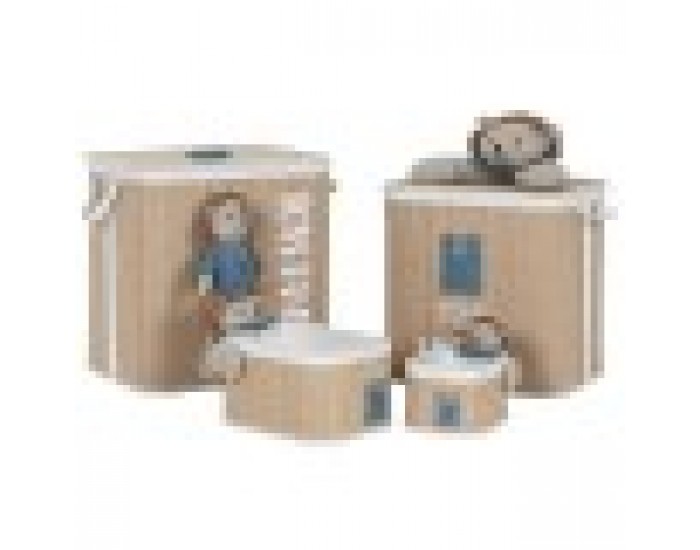 Кош за Мръсни Дрехи Home ESPRIT Зелен Естествен Детски 44 x 44 x 45 cm 4 Части