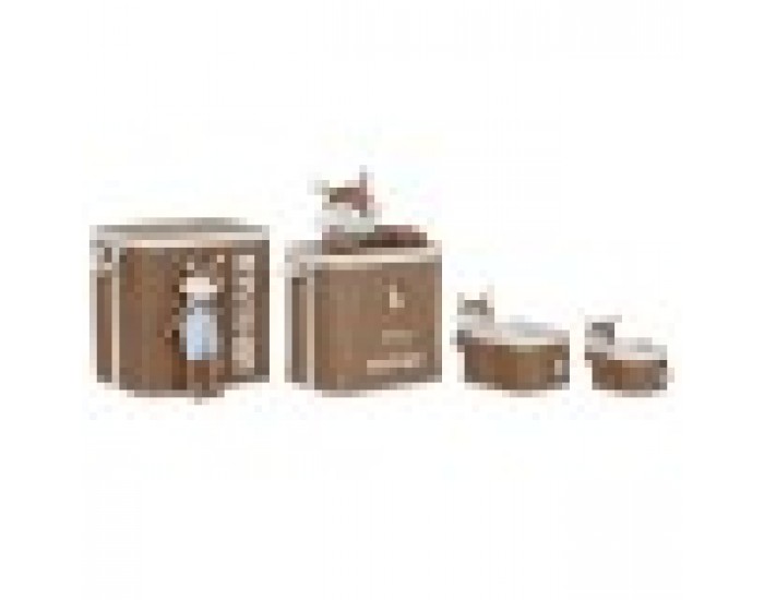 Кош за Мръсни Дрехи Home ESPRIT Син Кафяв Естествен Детски 44 x 44 x 45 cm 4 Части