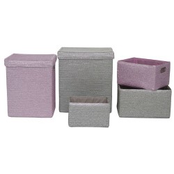 Игра на Кошници DKD Home Decor полипропилен (42 x 33 x 50 cm) (5 pcs) - Кутии, Органайзери и Други продукти за съхранение