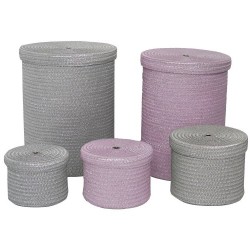 Игра на Кошници DKD Home Decor полипропилен (42 x 42 x 50 cm) (5 pcs) - Кутии, Органайзери и Други продукти за съхранение