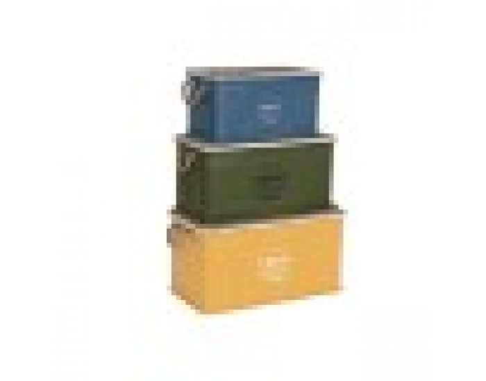 Комплект сандъци Home ESPRIT Метал Cмърч 68 x 36 x 33 cm (3 броя)