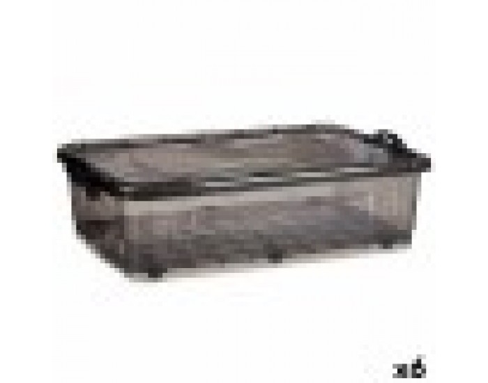 Кутия за Съхранение с Колела Антрацит Пластмаса 40 L 46,5 x 20 x 72,5 cm (6 броя)