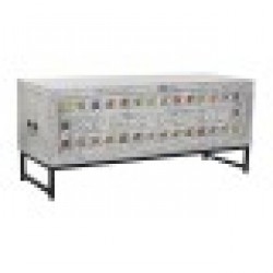 Сандък DKD Home Decor Керамика Сив Бял Дърво манго (116 x 40 x 50 cm) - Аксесоари