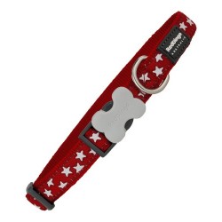 Кучешки Нашийник Red Dingo Звезда Звезди (1,2 x 20-32 cm) - Домашни любимци